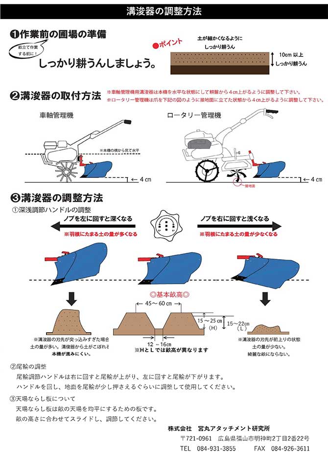 車軸管理機用溝浚器